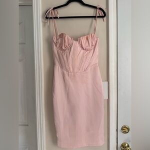 Fashion Nova Light Pink Corset Mini Dress